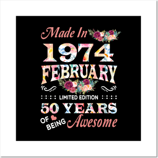 February Flower Made In 1974 50 Years Of Being Awesome Posters and Art